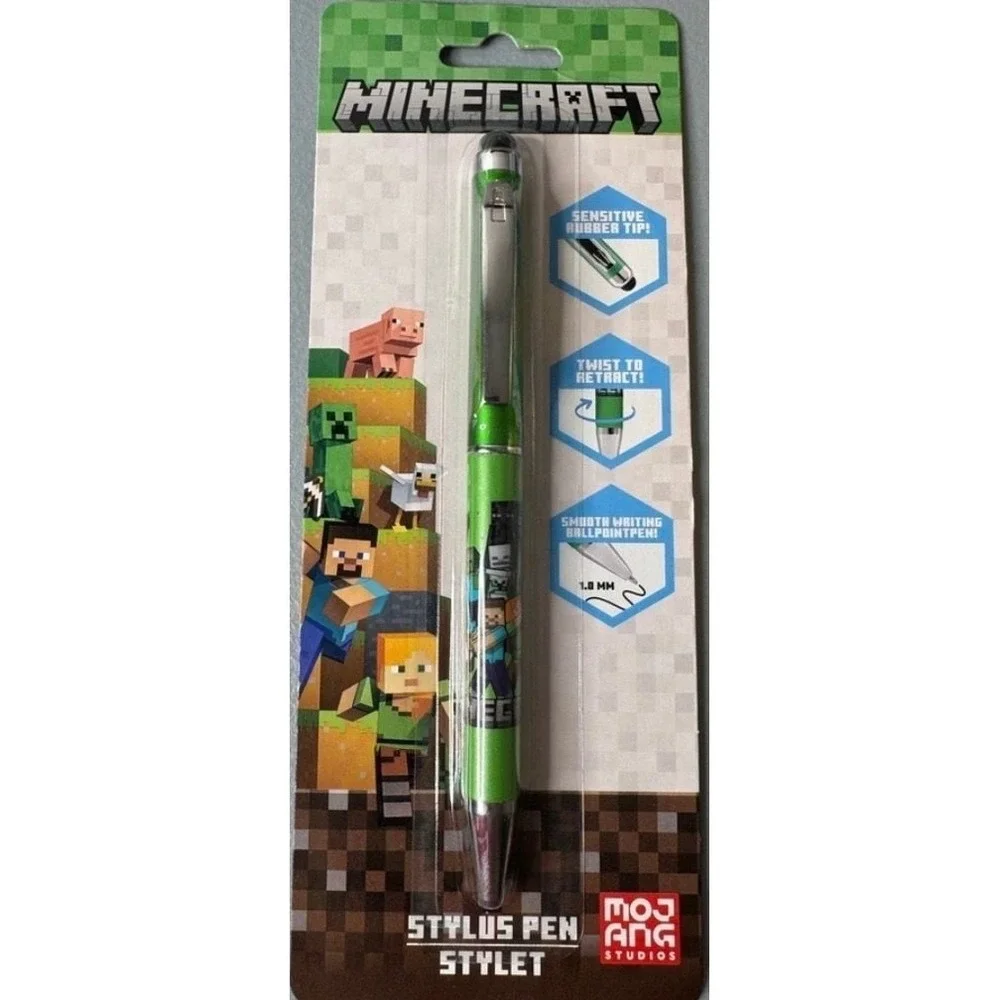 Minecraft Mojang‎ Studios 1.0mm Retractable Ballpoint Stylus Pen